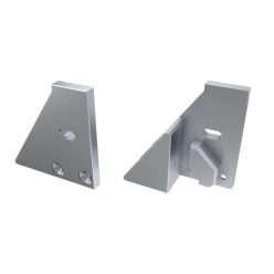 Alumínium Végzáró I6 alumínium profilokhoz Ezüst Jobbos Lyukas Támasztékos