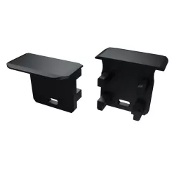   Alumínium Végzáró W típusú led profilokhoz Fekete Lyukas Jobbos