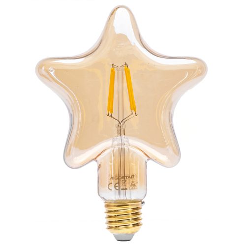 Aigostar LED Filament izzó E27 4W 2200K Csillag formájú Borostyán búrával