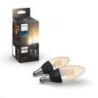 Philips HueW 4.5W Fil Candle E14 2p