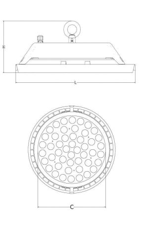 PERFANDLED ANOR Csarnokvilágító lámpatest választható optikával 200W 4000K IP64