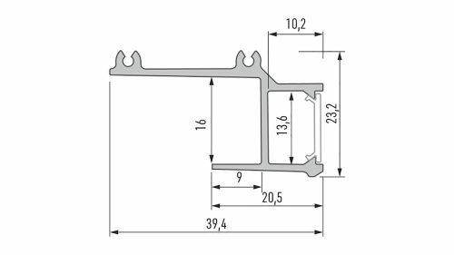 LED Alumínium Profil APA16 Fekete 1 méter