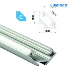 Led profil led szalagokhoz Sarokba rögzíthető ezüst 2 méteres alumínium Led profil led szalagokhoz Sarokba rögzíthető ezüst 2 méteres alumínium