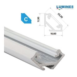 Led profil led szalagokhoz Sarokba rögzíthető fehér 2 méteres alumínium Led profil led szalagokhoz Sarokba rögzíthető fehér 2 méteres alumínium