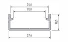 LED Alumínium Profil Duplasoros (DUAL) Natúr 1 méter