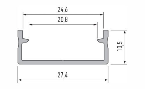 LED Alumínium Profil Duplasoros (DUAL) Fehér 2,02 méter