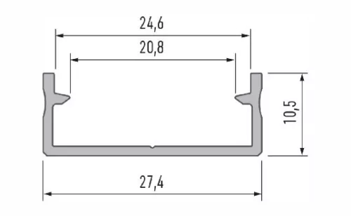 LED Alumínium Profil Duplasoros (DUAL) Fekete 3 méter