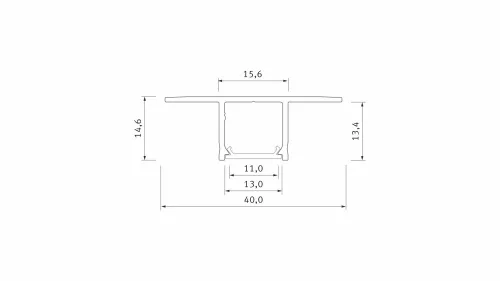 LED Alumínium Profil Beépíthető [FALCO] Fekete 3 méter