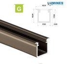 LED Alumínium Profil Beépíthető Mély [G] Bronz 3 méter