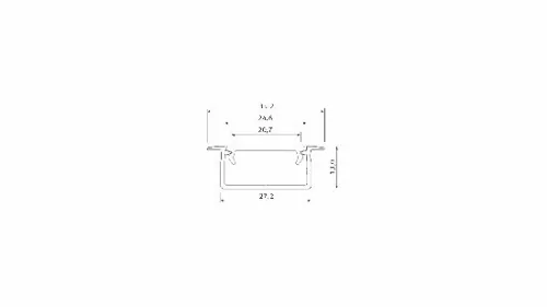 LED Alumínium Profil Beépíthető [GEMI] Fekete 2,02 méter
