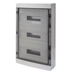   GEWISS GW40108BT elosztószekrény 54 modulos falon kívüli átlátszó ajtóval 80A 3x N/E sorkapocs IP65