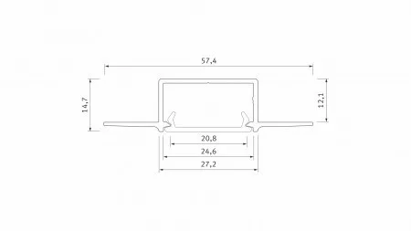 LED Alumínium Profil Beépíthető [HIRO] Ezüst 1 méter