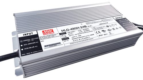 Tápegység Mean Well HLG-480H-48B IP65 480W 48V 10A 3-1ben Dimmelhetőségű