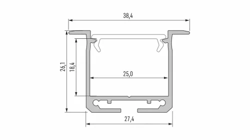 LED Alumínium Profil INDILEDA Fekete 1 méter