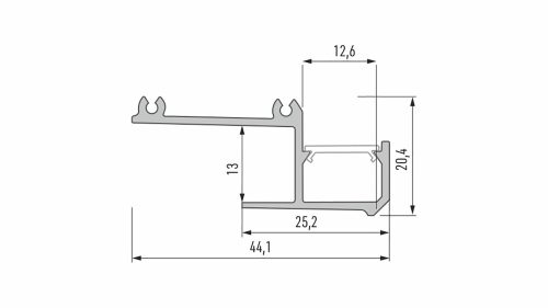 LED Alumínium Profil IPA12 Fekete 1 méter
