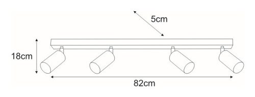 KAJA MONTI A-4 fekete színű mennyezeti lámpa