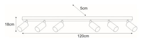 KAJA MONTI A-6 fekete színű mennyezeti lámpa