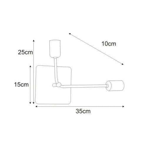 KAJA ARDEN A-2 fekete-arany színű fali lámpa