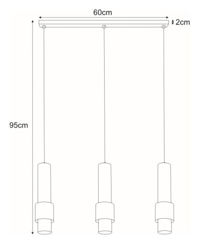KAJA NIKOS A-3 fekete-króm színű függesztett lámpa