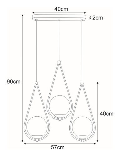 KAJA NEVE GOLD A-3 sárgaréz színű függesztett lámpa