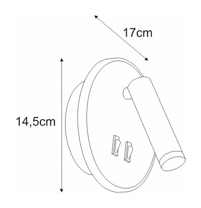 KAJA SET B fekete színű 8W+1W fali lámpa