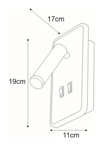 KAJA SET C fekete színű 10W+1W fali lámpa