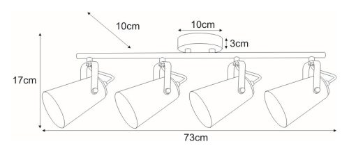 KAJA NOKA A-4 fekete színű mennyezeti lámpa