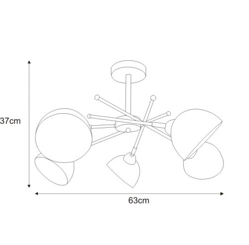 KAJA HORNET B-5 króm színű mennyezeti lámpa