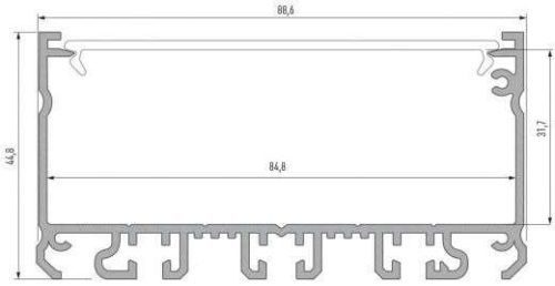 Led Alumínium Profil LARGO 2 méter Fehér