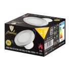 NEDES LED beépíthető lámpa kerek ezüst keret 7W meleg fehér IP44 (furat:75 mm)