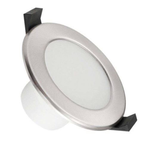 NEDES LED beépíthető lámpa kerek ezüst keret 7W természetes fehér IP44 (furat:75 mm)