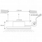 NEDES LED beépíthető lámpa kerek ezüst keret 10W természetes fehér IP44 (furat:90 mm)