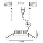 NEDES LED beépíthető lámpa kerek fehér keret 7W természetes fehér IP44 (furat:70 mm)