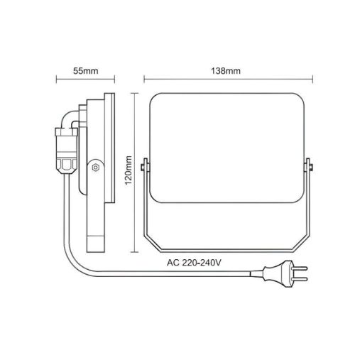 Nedes Led Reflektor 20W 4000K Fehér szín Tömszelencés csatlakozás