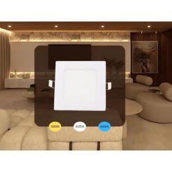   NEDES Beépíthető lámpa négyszögletes 6W állítható fényszínű - külső táppal