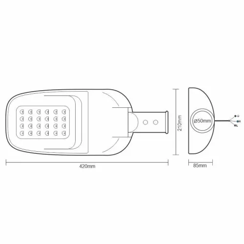 Nedes Led Utcai világítás 40W 5000K 36x106° IP65 IK08
