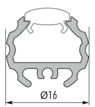 Led profil MICO Fekete 1 méteres