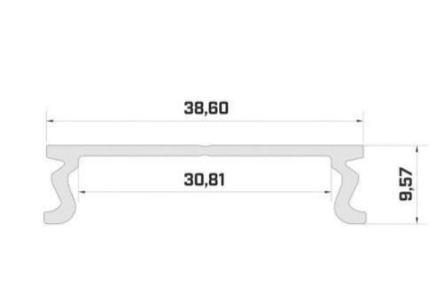 Ezüst tartószerkezet Széles Led profilokhoz 1 méteres