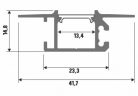 LED Alumínium Profil MONO Ezüst 1 méter