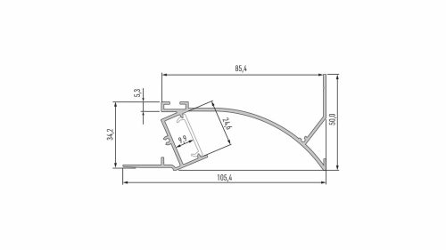 Led Alumínium Profil PERO 2 méter Fehér