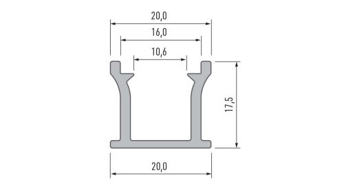 LED Alumínium Profil Lépésálló [RUNO] Ezüst 1 méter