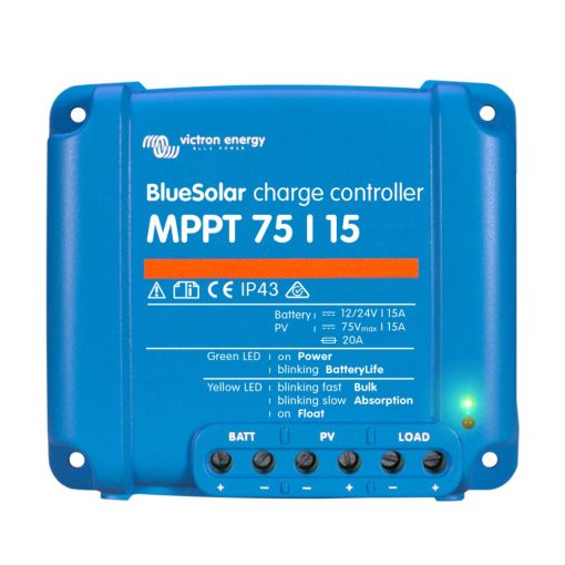 MPPT 75/10A 12/24V Napelemes töltésvezérlő Victron Energy BlueSolar 