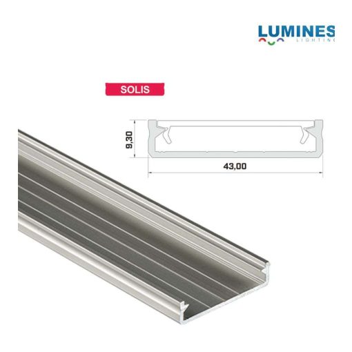 LED Alumínium Profil Széles Ezüst 3 méter