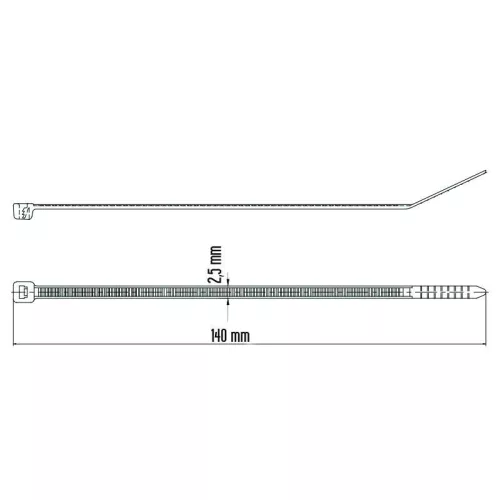 Kábelkötegelő 140x2,5mm UV fekete 100 db
