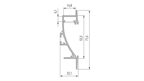 LED Alumínium Profil TIANO Fekete 3 méter