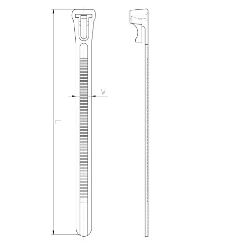 Kábelkötegelő nyitható 300x7,6mm UV fekete 100 db