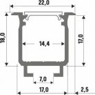 LED Alumínium Profil Beépíthető Mély Horonnyal [W] Bronz 1 méter