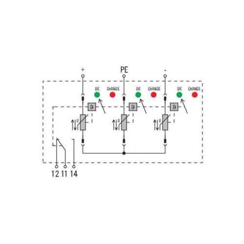 Weidmüller Túlfeszültség levezető - VPU PV I+II 3 R 1000 E távfigyelmeztető funkcióval