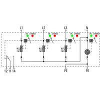 Weidmüller Túlfeszültség levezető - VPU AC I 3+1 R 300/12.5 távfigyelmeztető funkcióval