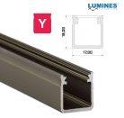 LED Alumínium Profil Magas falú [Y] Bronz 3 méter